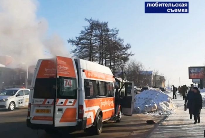 Пожар в маршрутке. Жертв нет