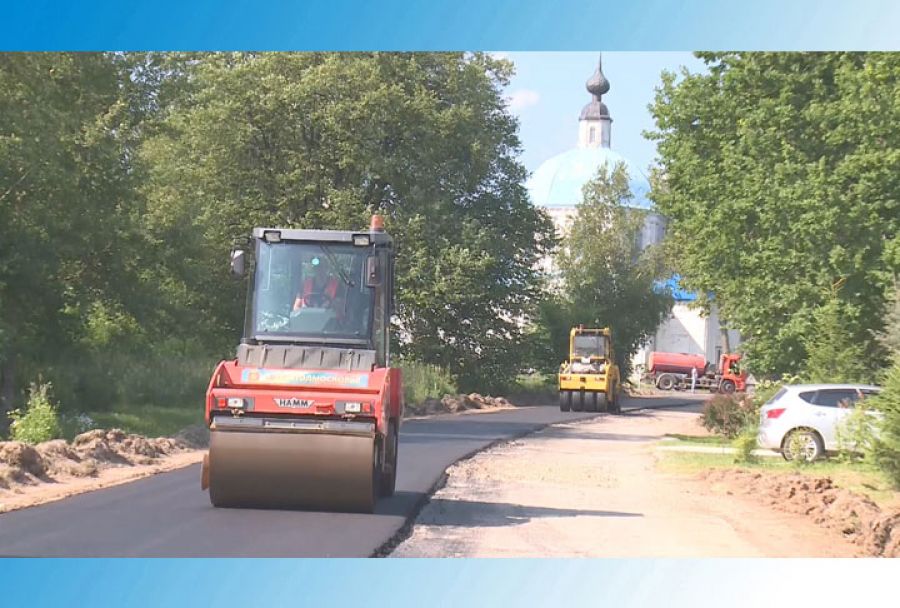 Продолжаются дорожные работы на участке от деревни Федоровское до Краснозаводска